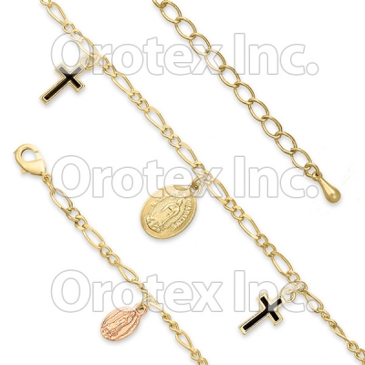 GLBR 005 Gold Layered Tri-color Bracelet